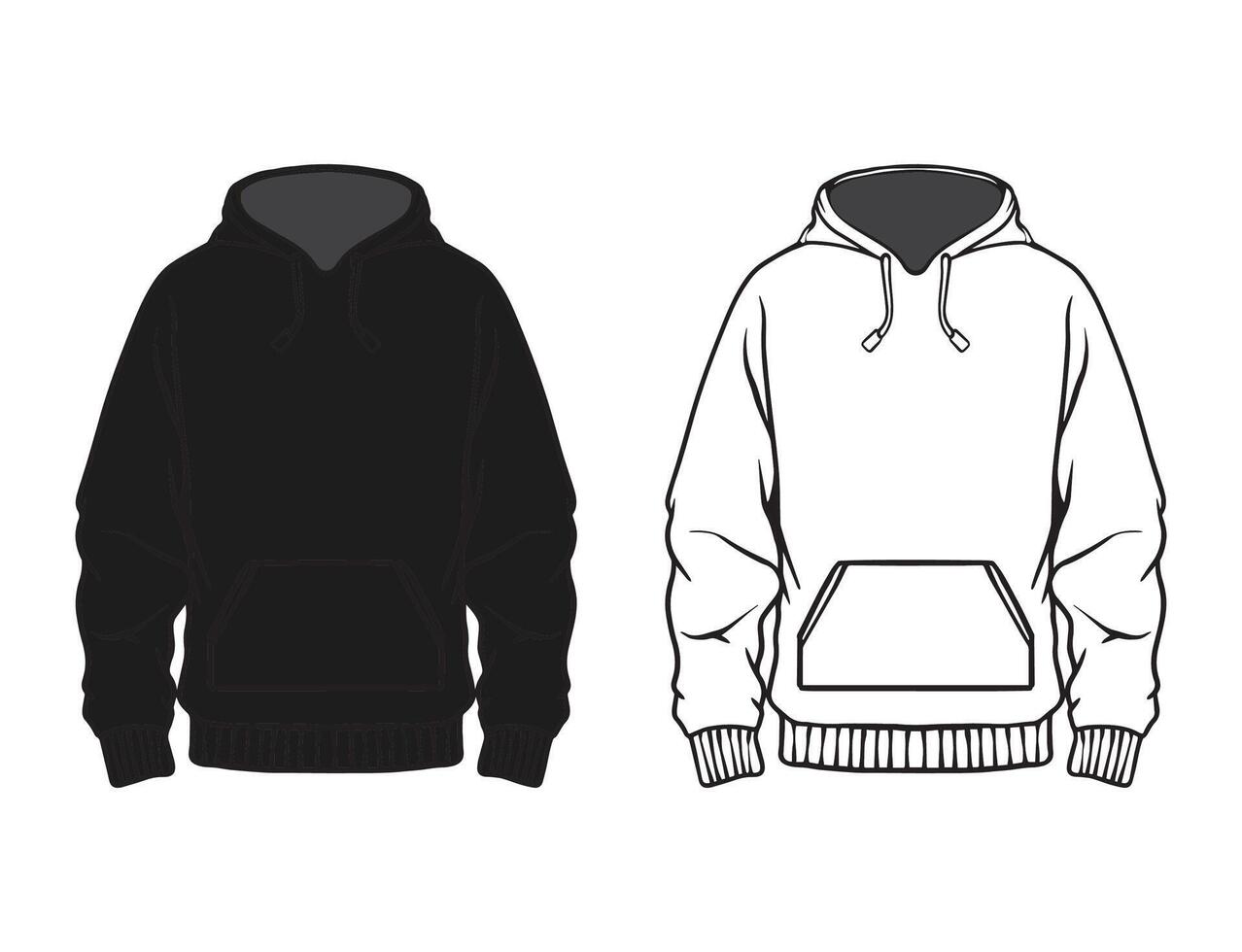 Mock up hoodie template design vector