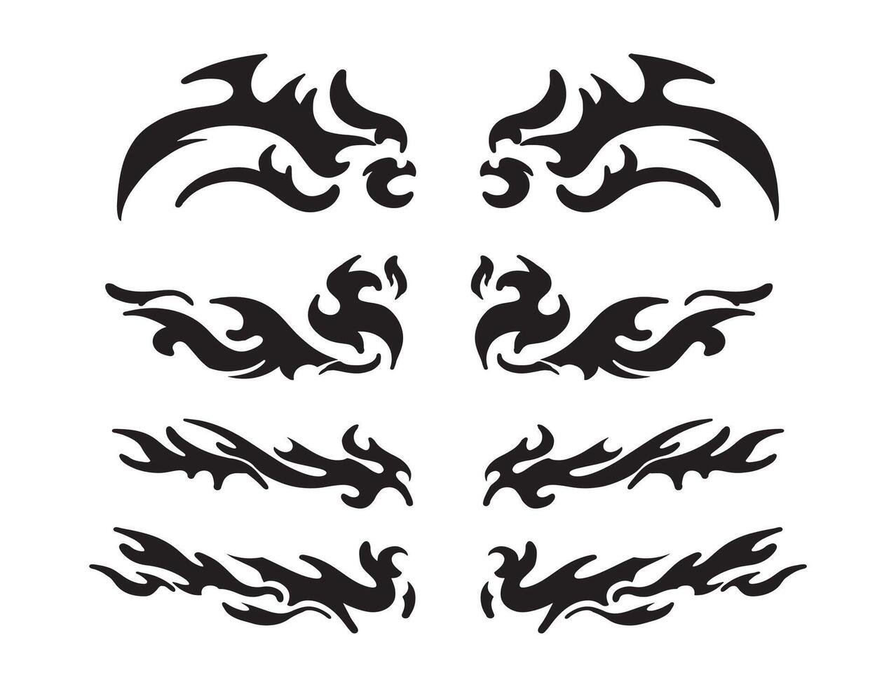 Y2k element flame set vector