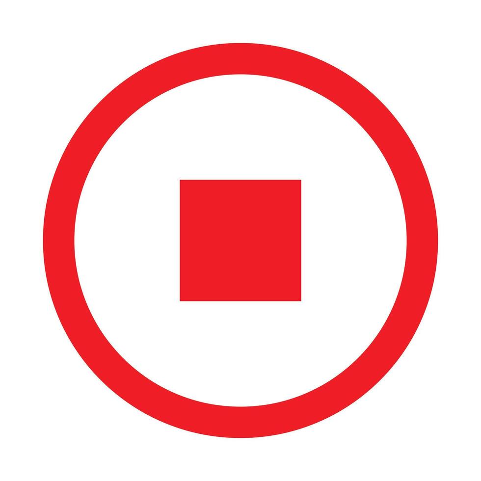Pause icon. Pause icon red round button symbols. Notice board for stop on white background. Simple illustration. vector