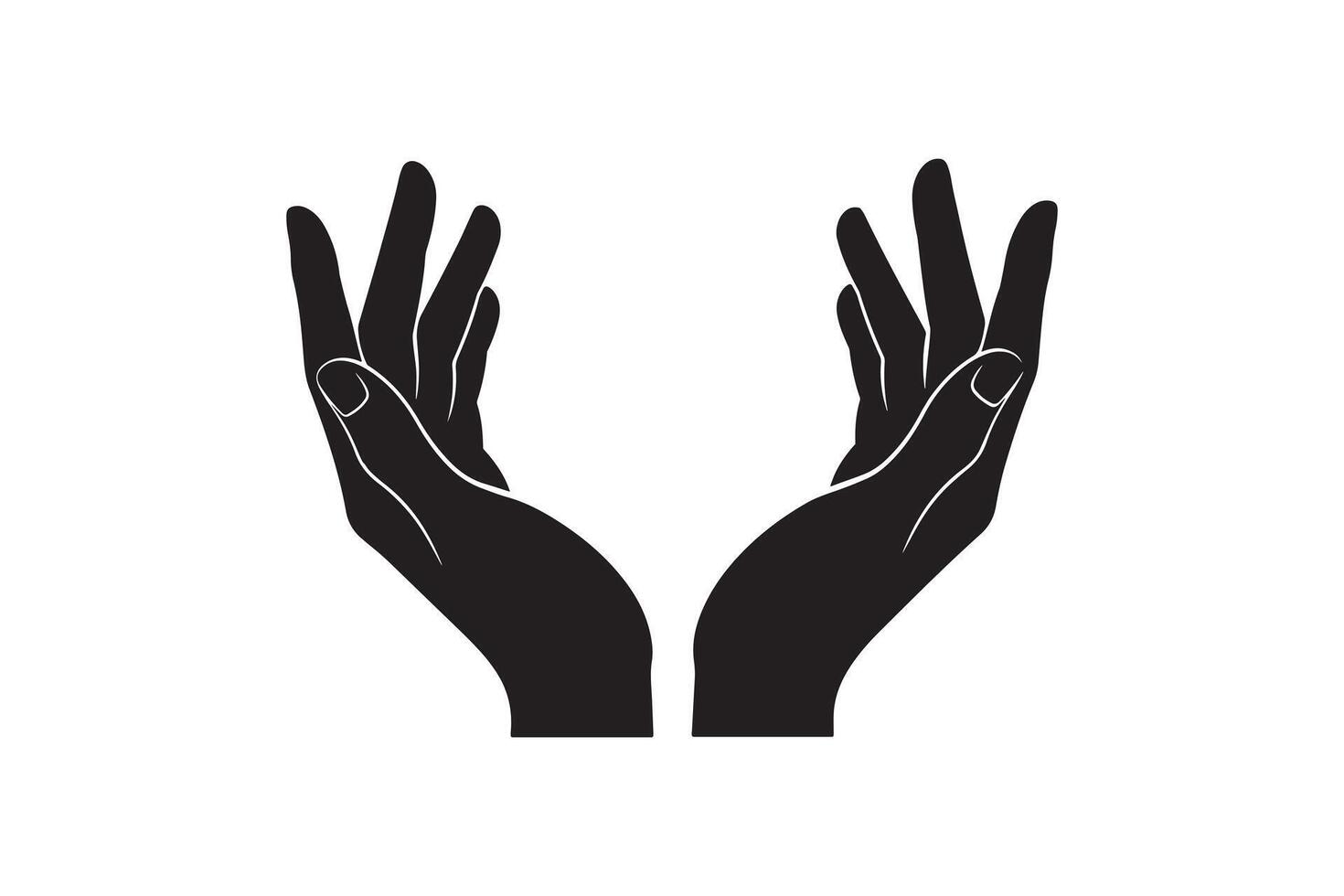 Open Hands Silhouette Cupped Hands Graphic vector