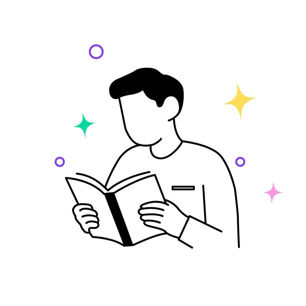 Learning and knowledge concept illustration. Education development idea. Study habit design. Self improvement metaphor. vector