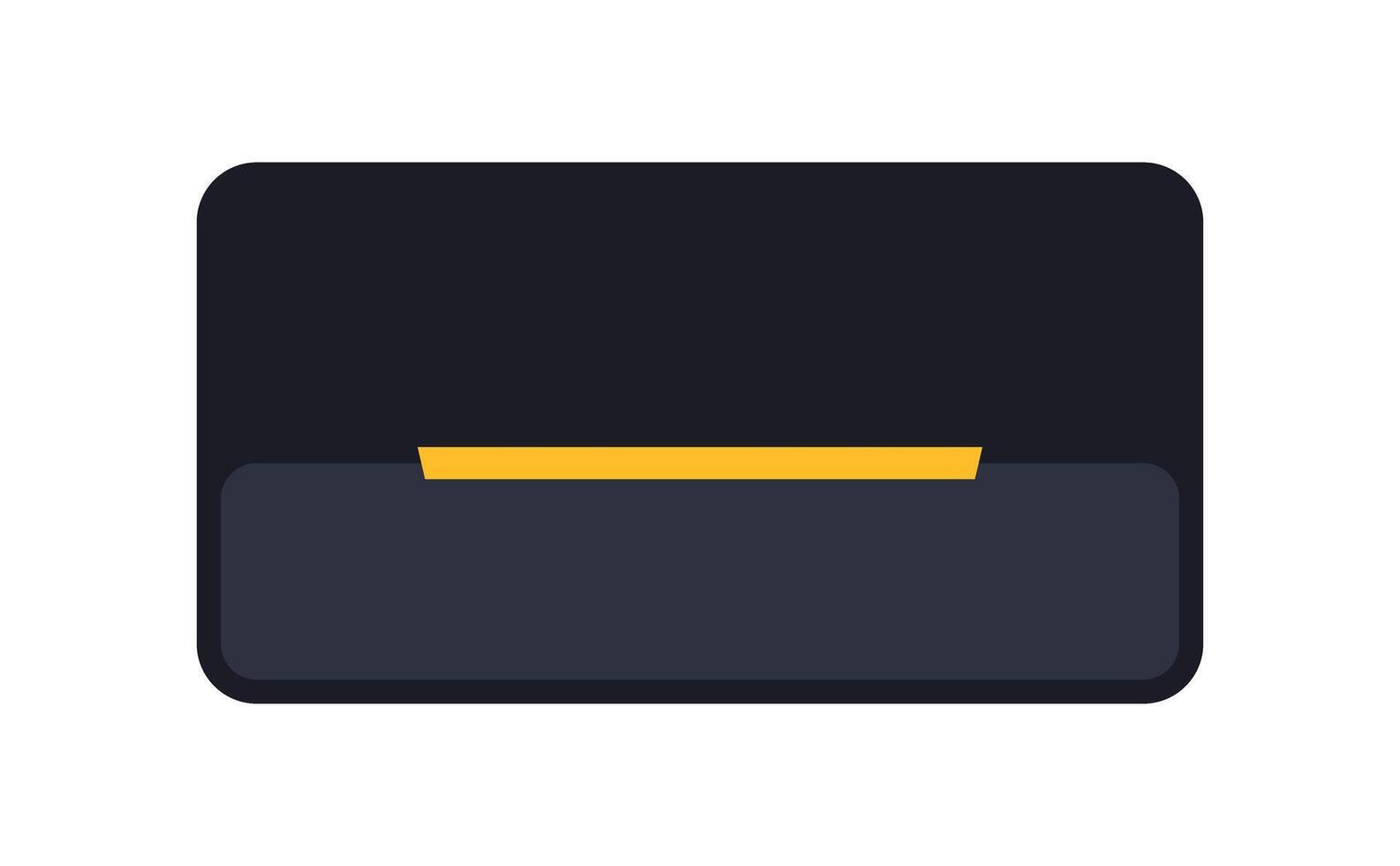 Minimal Dark Panel with Status Bar. Modern Interface Module Yellow Line. Clean Dashboard Element in Dark Theme vector