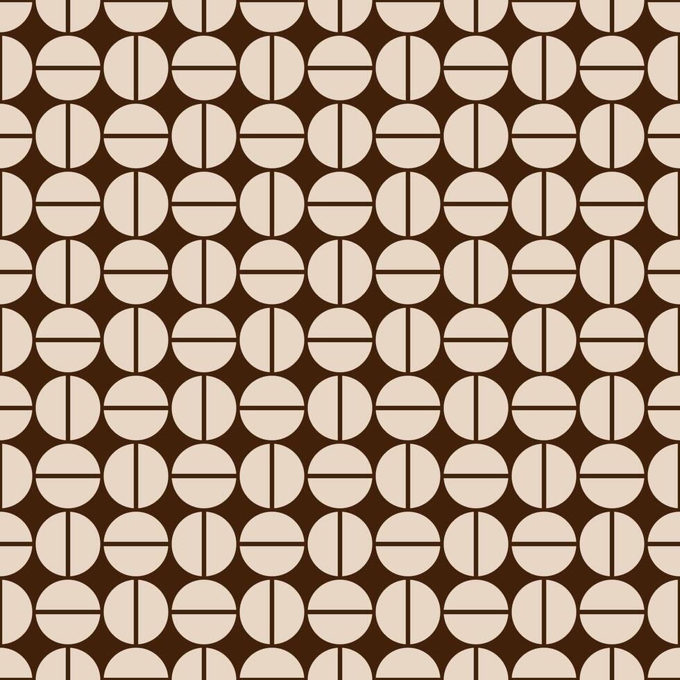 Trendy retro geometric seamless patterns with cofe bins circles. Modern abstract background texture vector
