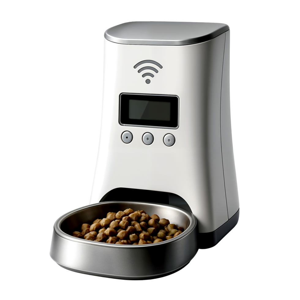 Smart Automatic Pet Feeder with Digital Timer and Wifi Connectivity for Convenient Pet Care png