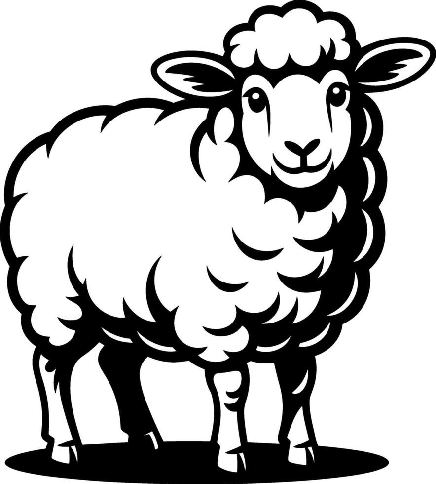 Cute Sheep Standing vector