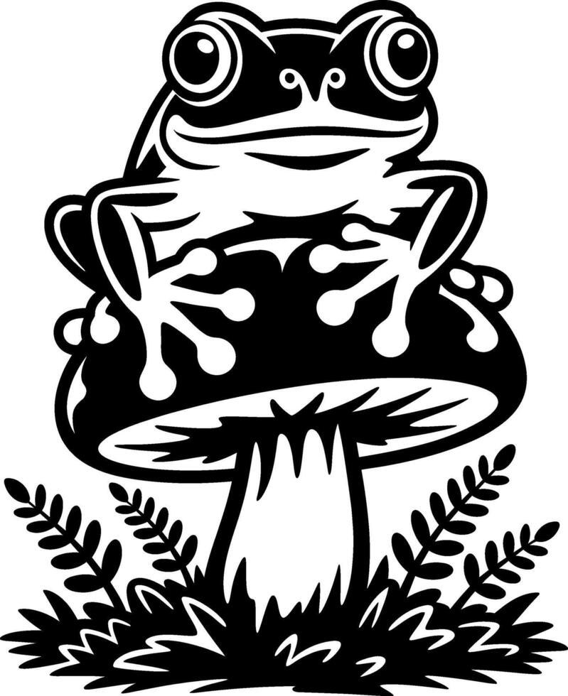Tree Frog on a Mushroom vector
