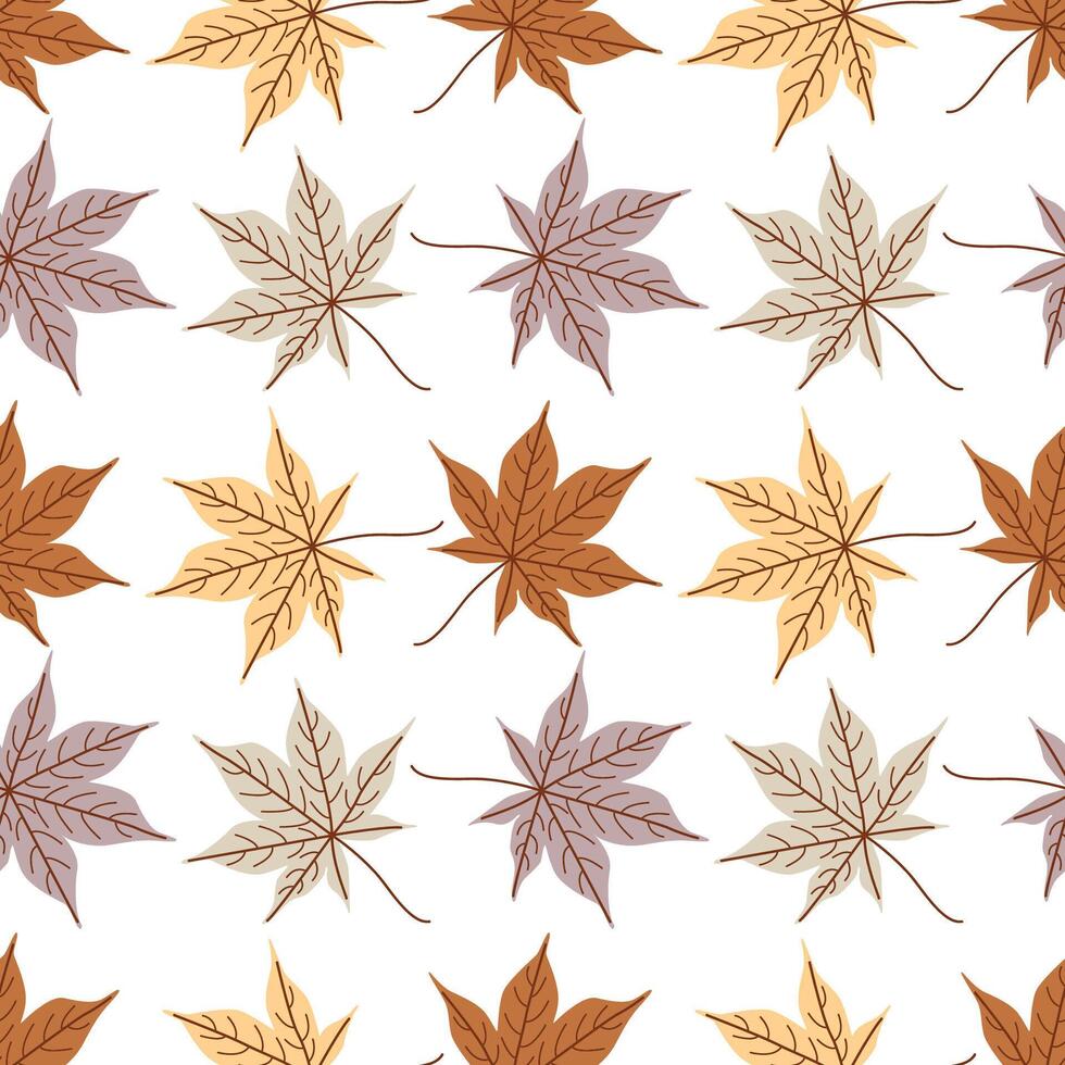 Seamless Autumn Maple Leaf Pattern in Warm Fall Colors for Fabric, Wallpaper and Seasonal Decor vector