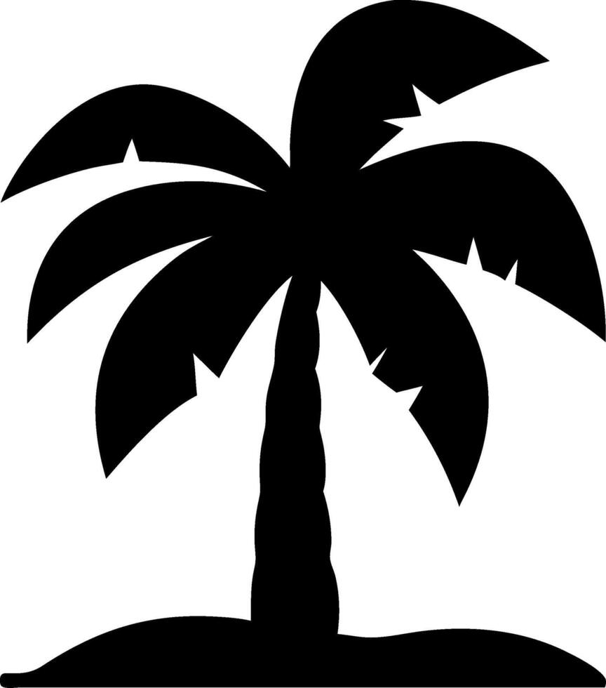 Minimalist Palm Tree Silhouette Illustration in Black and White vector