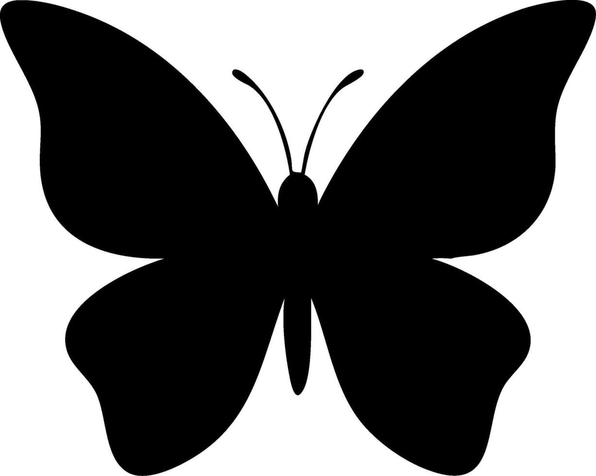 Simple Black and White Butterfly Silhouette Design for Graphic Use vector
