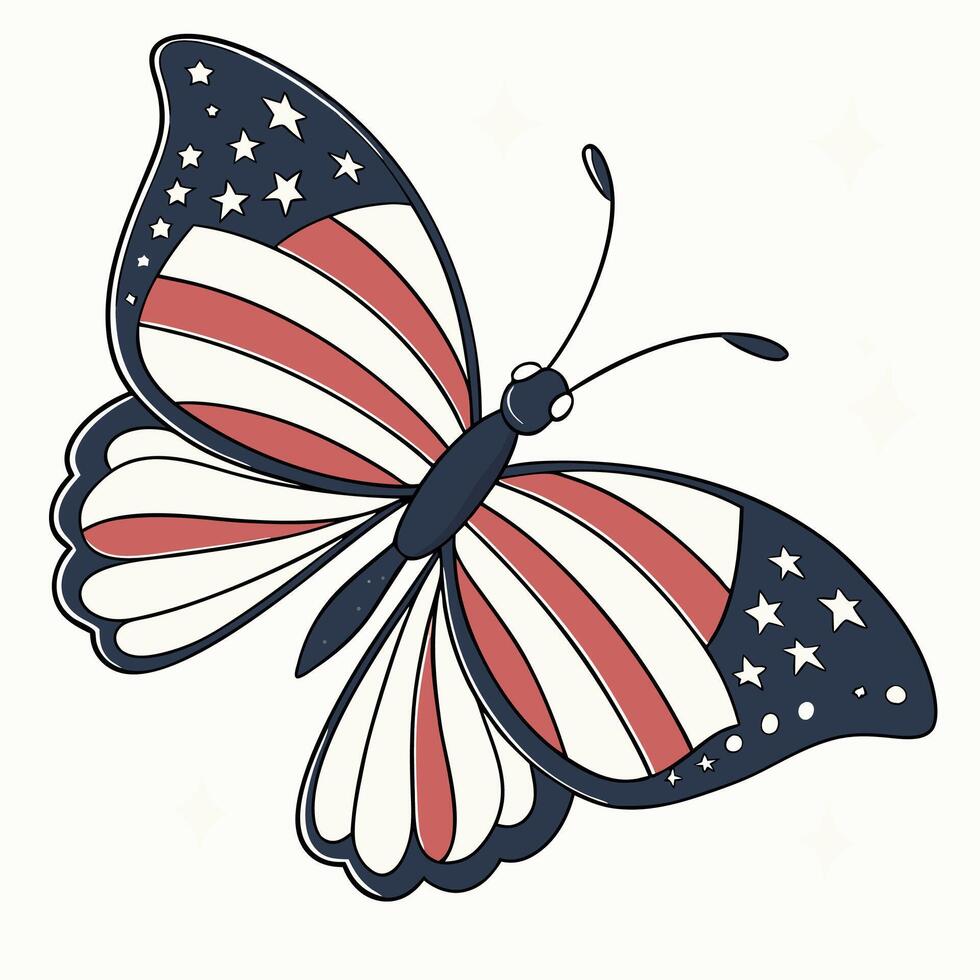Detailed Open Wing Butterfly Illustration for Graphic Design and Decoration vector