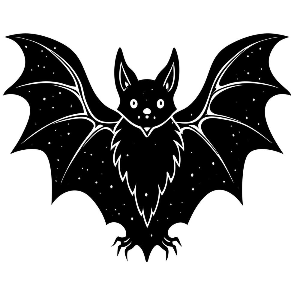Black Bat Silhouette Graphic for Halloween or Spooky Themes vector