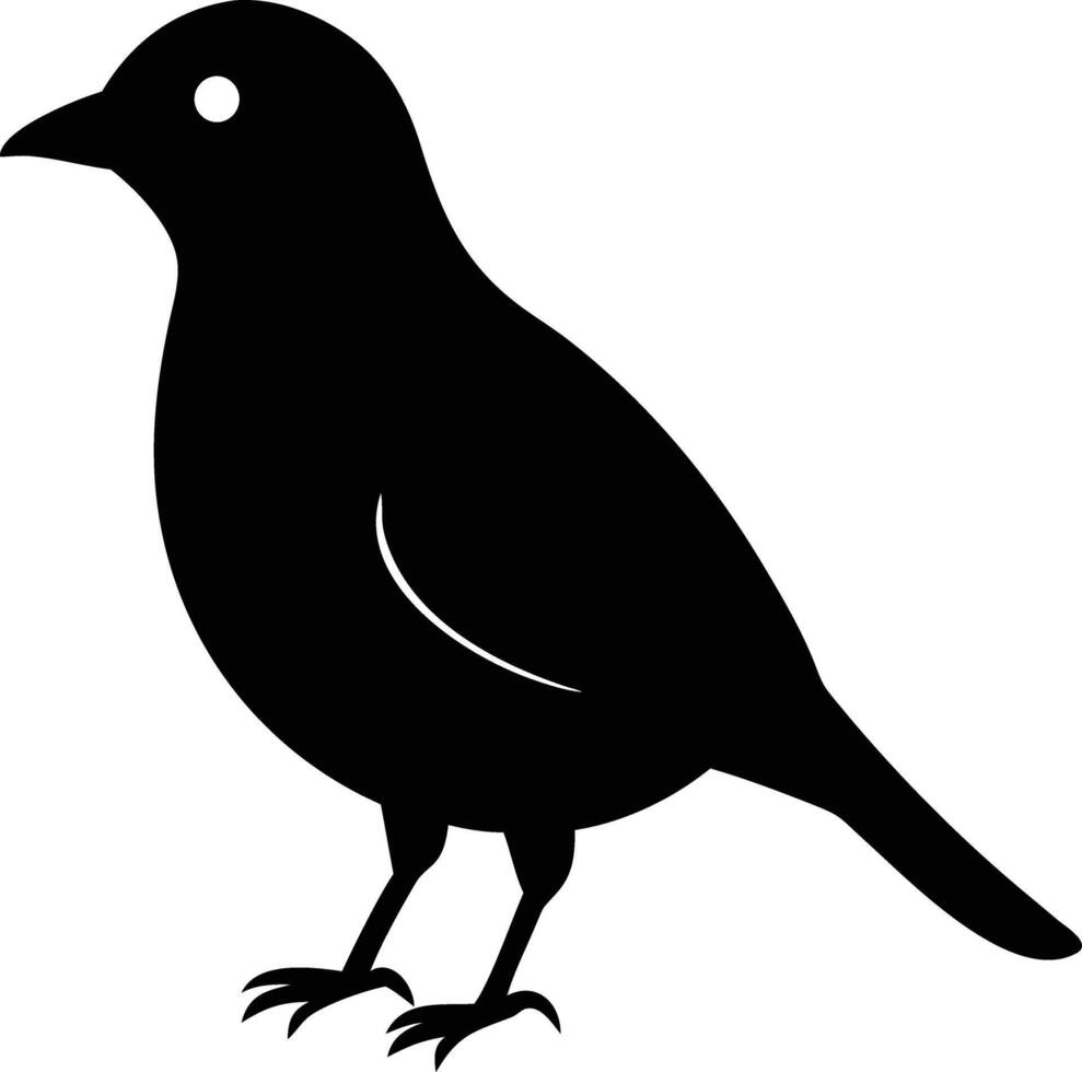 Minimalist Black and White Bird Silhouette Illustration for Graphic Design Projects vector