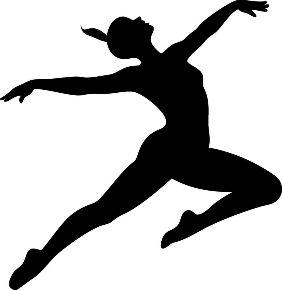 Elegant Dancer in Mid Air Leap A Dramatic Silhouette Design vector