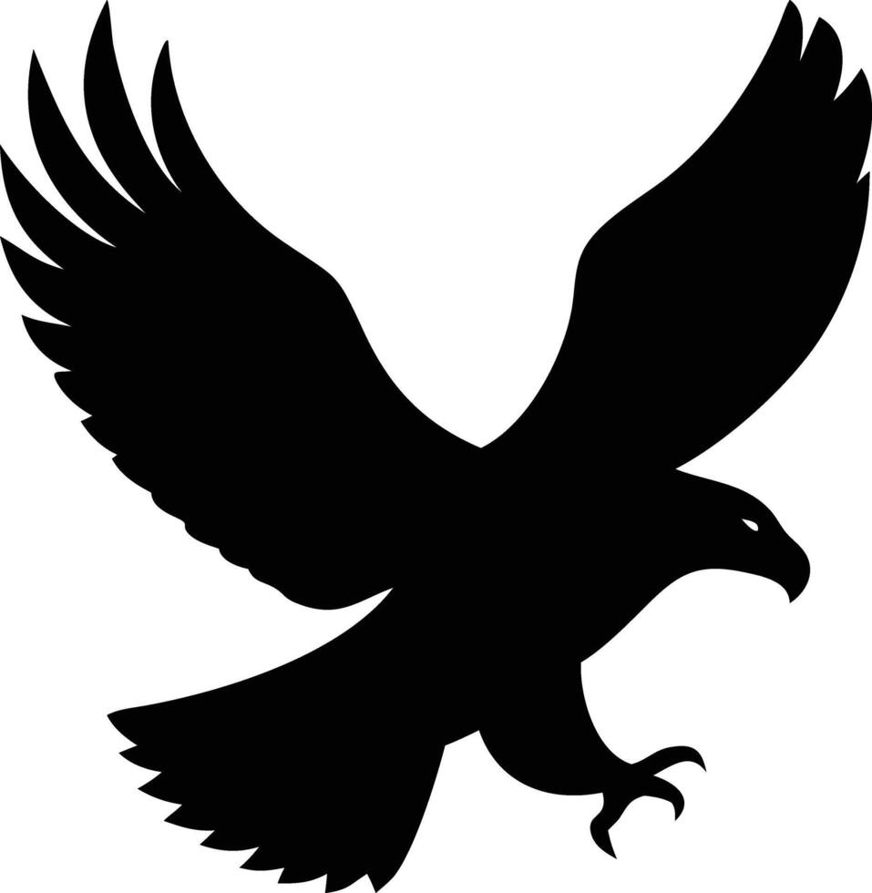 Dramatic Flying Eagle Silhouette Design for Wildlife Freedom and Patriotic Themes vector