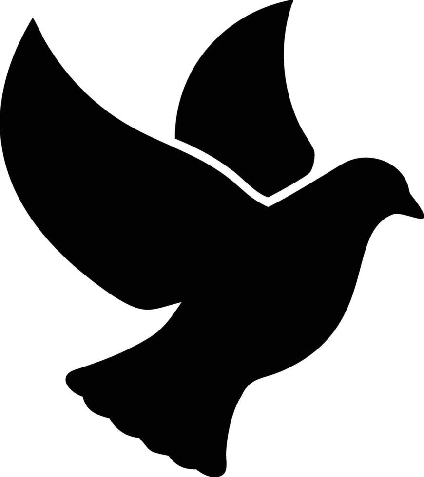 Elegant Black and White Silhouette of a Bird in Flight for Graphic Design vector