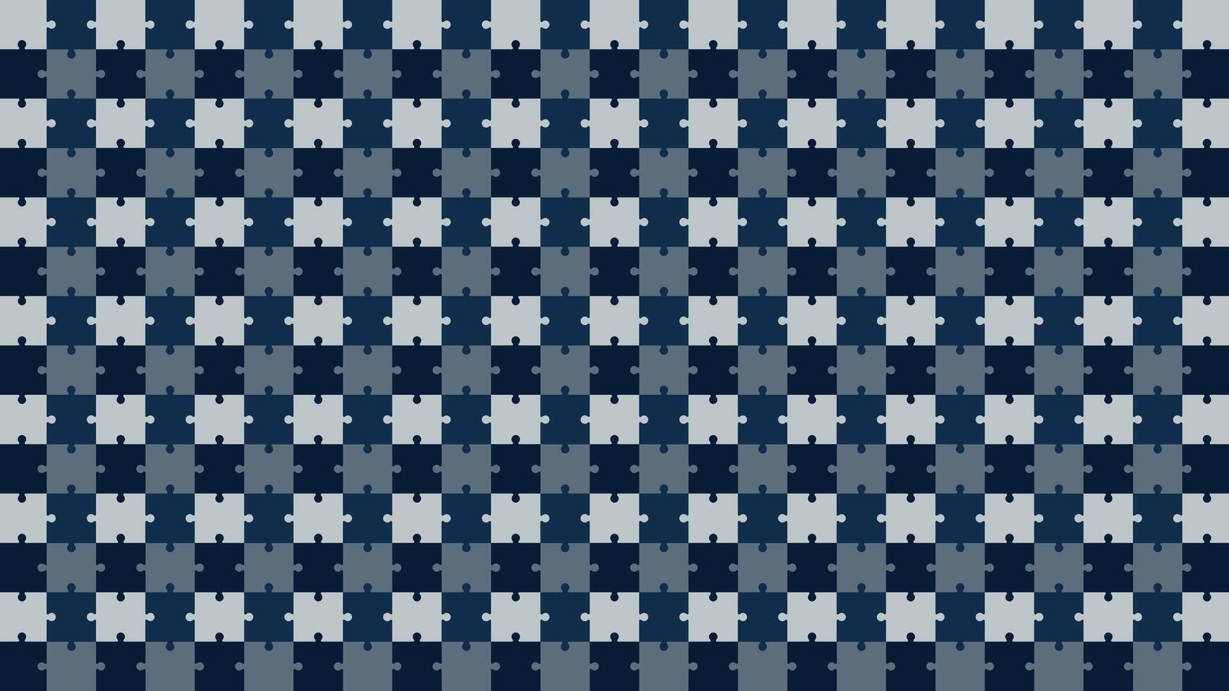 Puzzle Pattern in Blue and Gray Colors. Abstract Jigsaw Background Design. Repeating Geometric Grid Texture for Games, Kids, Packaging, Wrapping, Decor, Print, Textile Use vector
