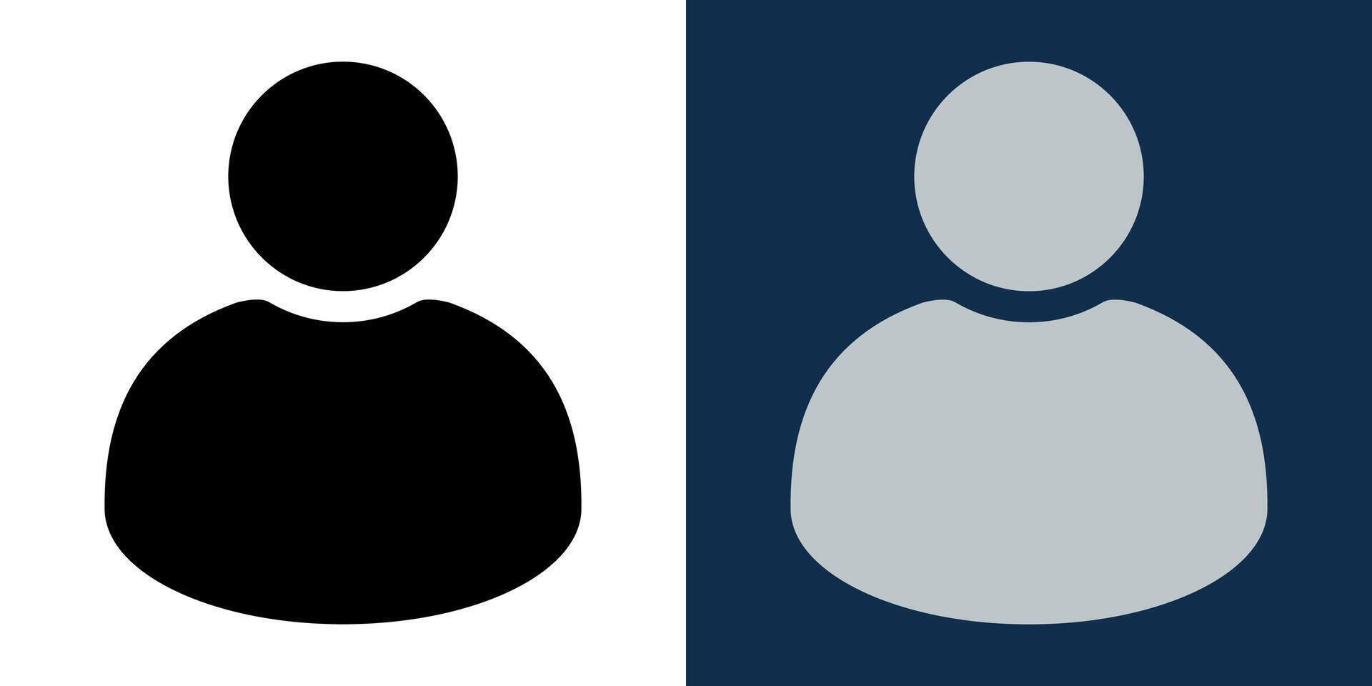 Simple User Icon Set. Light and Dark Theme Avatars, Minimal Profile Symbols for UI, UX, Apps, Web Interfaces, or Login Pages, Flat Design, Modern Illustration vector