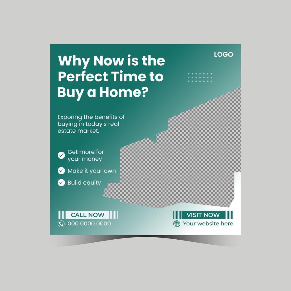 Real Estate social media post design vector