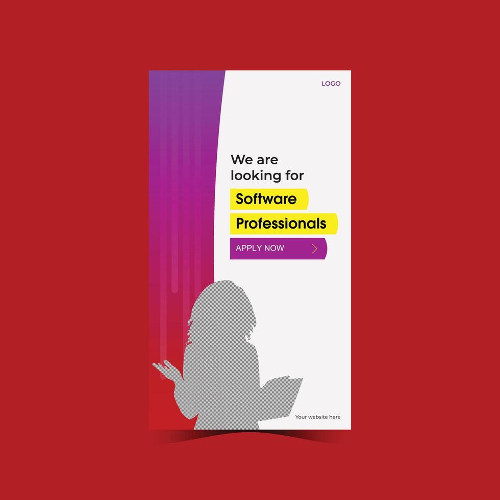 Hiring Poster Social Media Post Design vector