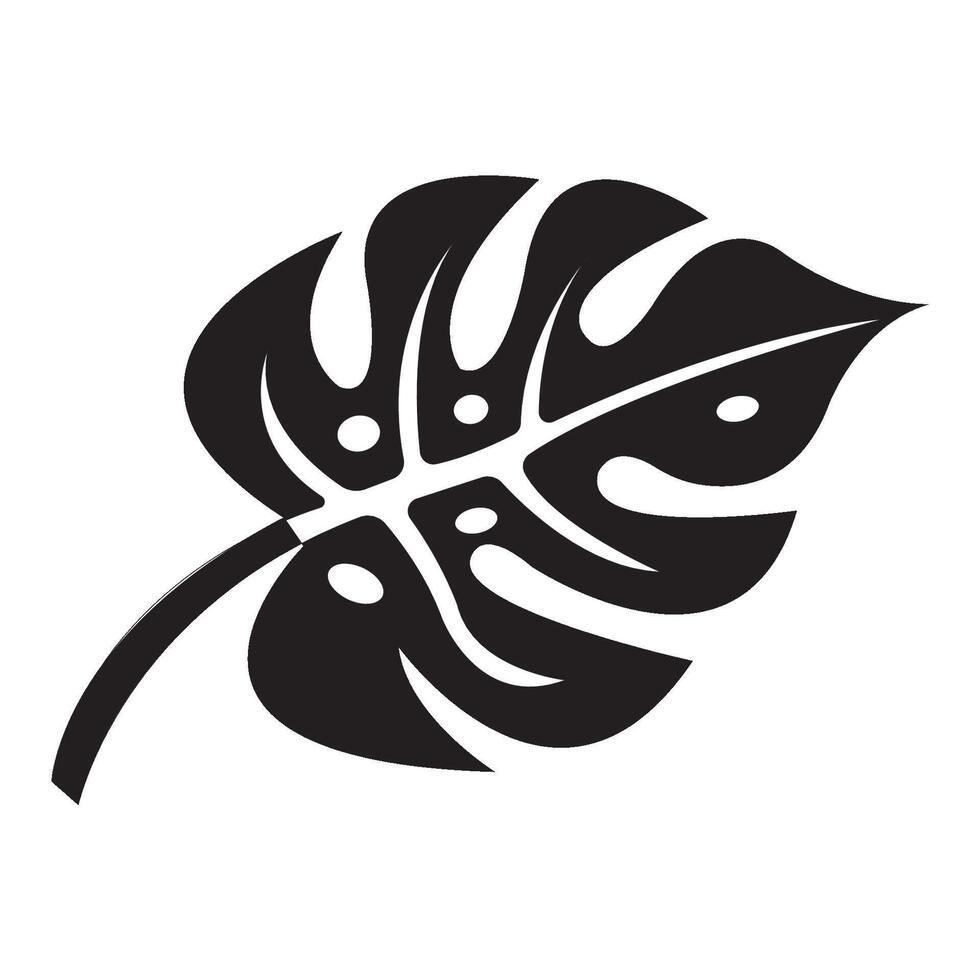 monstera leaf icon illustration template vector