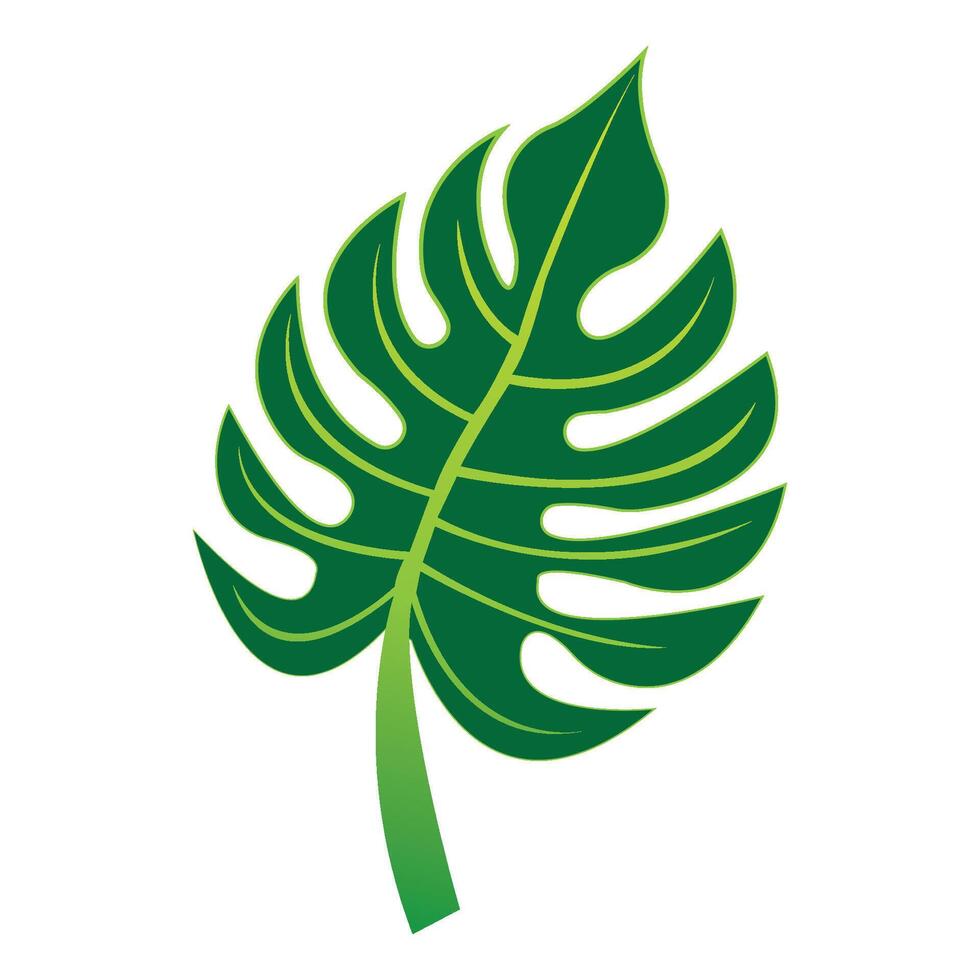 monstera leaf icon design template vector