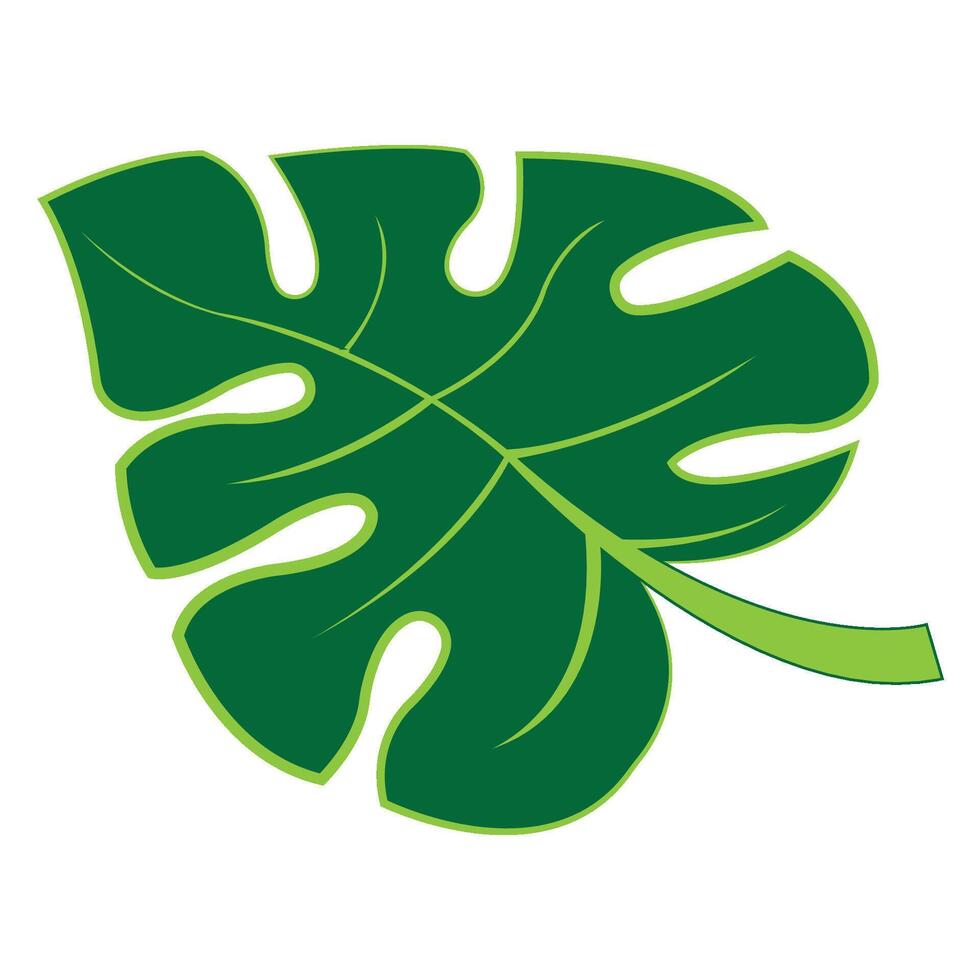 monstera leaf icon illustration design template vector
