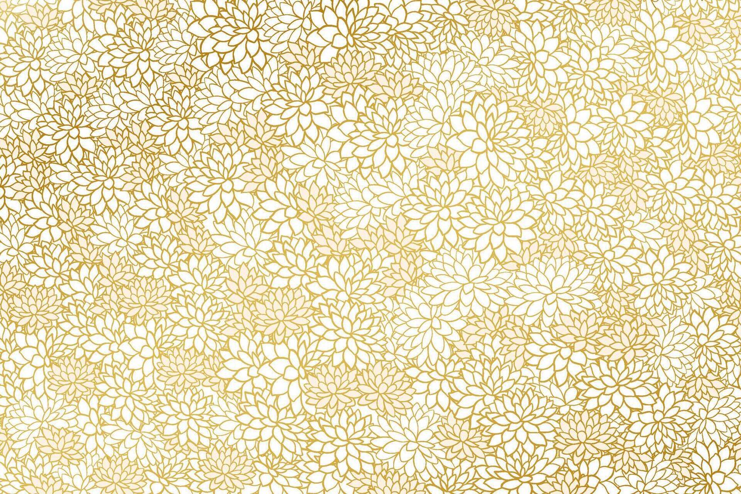 Gold floral pattern background design vector