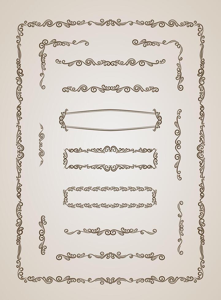 Elegant decorative borders in various styles vector