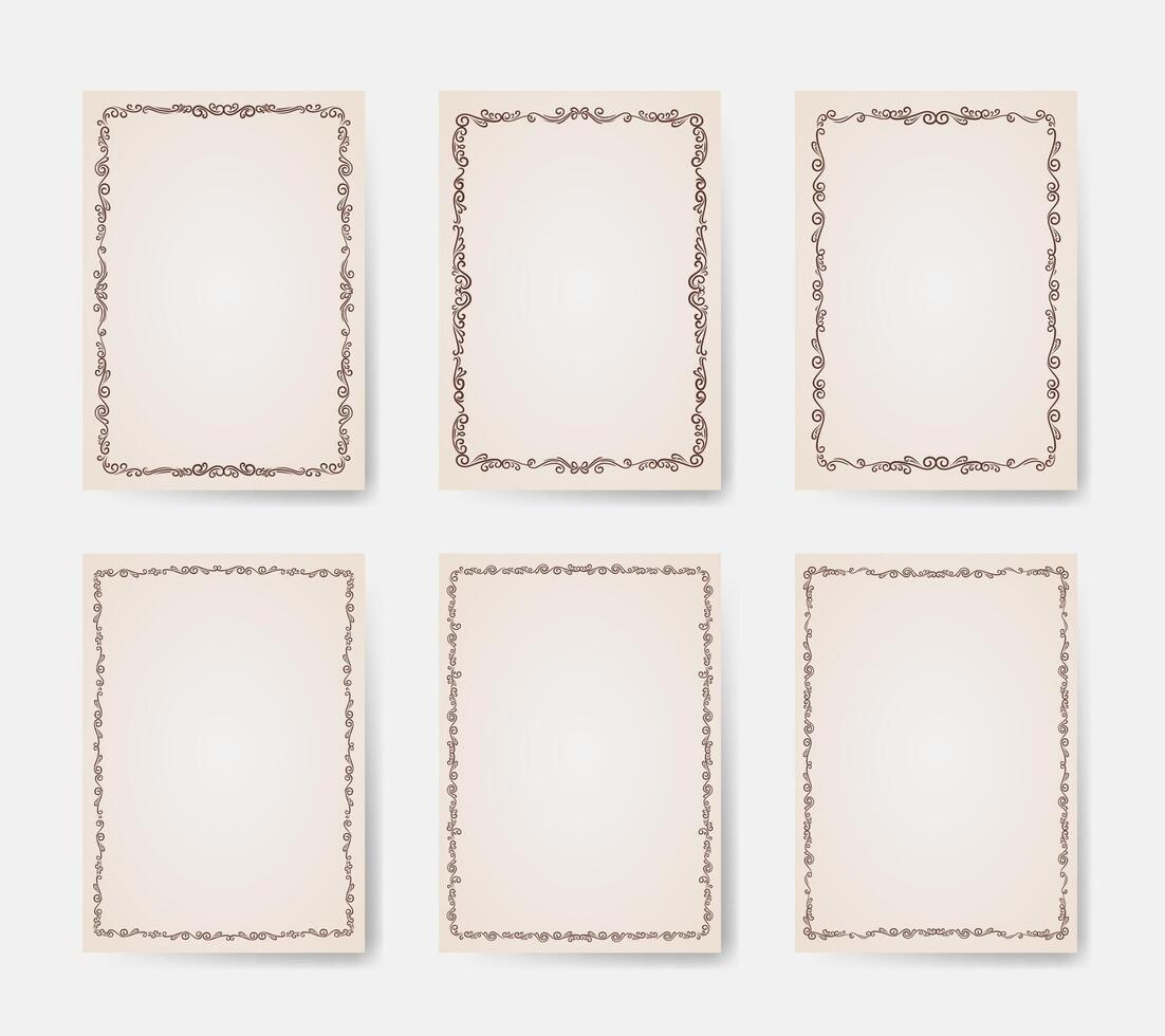 Decorative page borders designs vector
