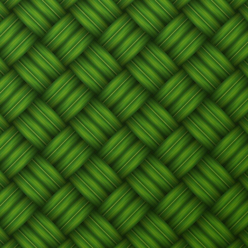 Green woven texture background vector