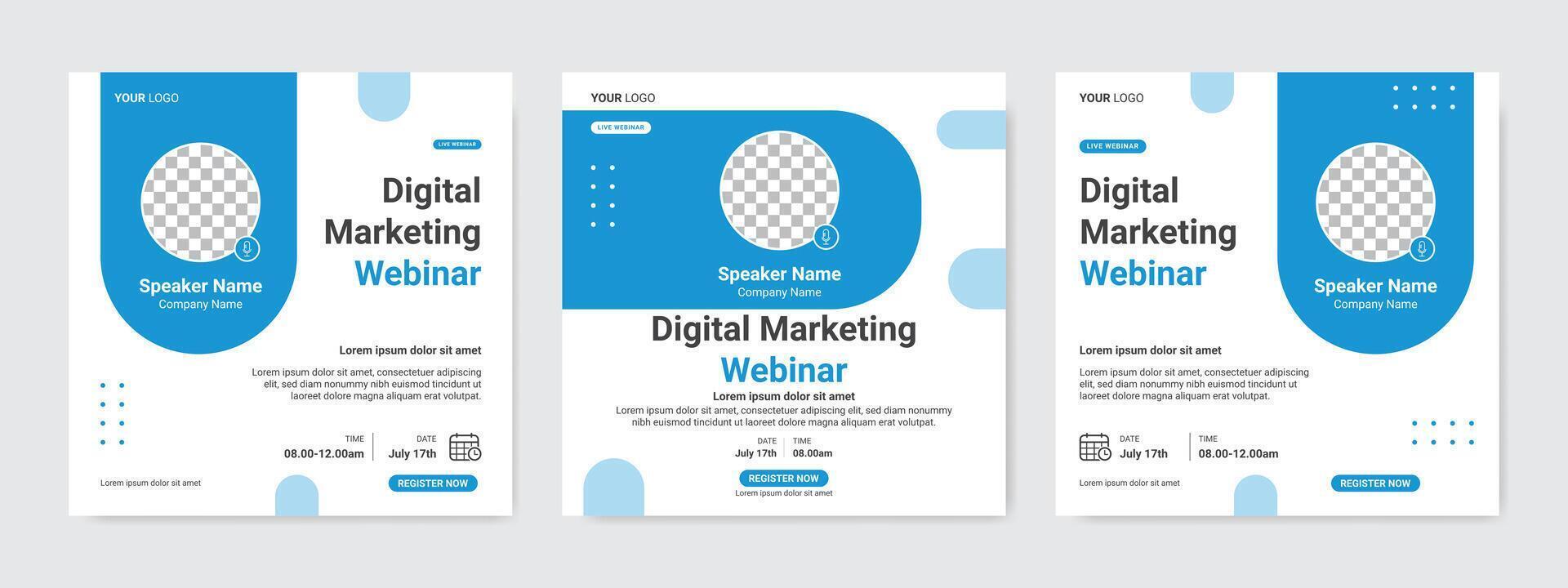 Digital marketing webinar promotional image vector