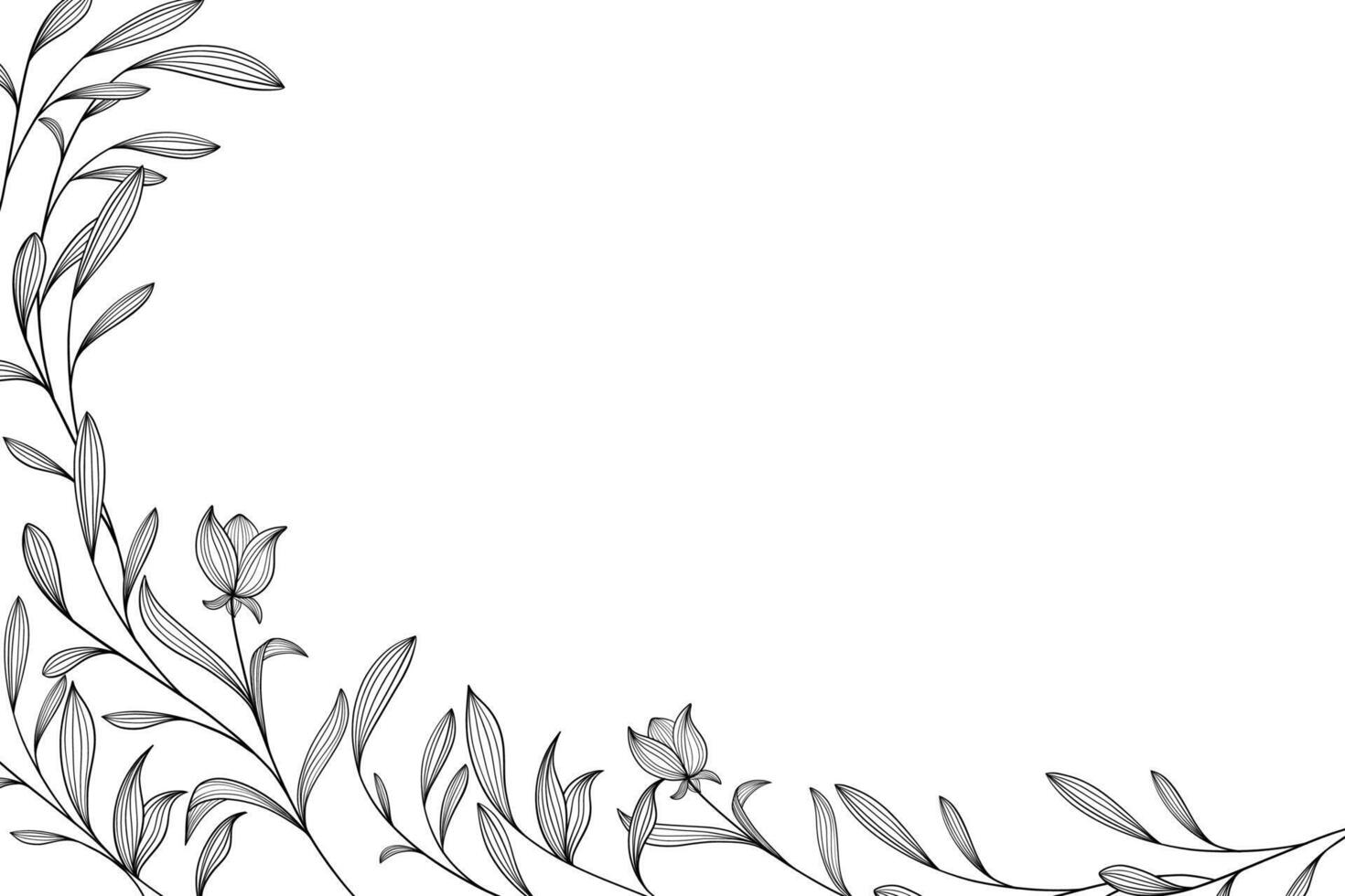 Luxury botanical background with trendy wildflowers and minimalist flowers vector