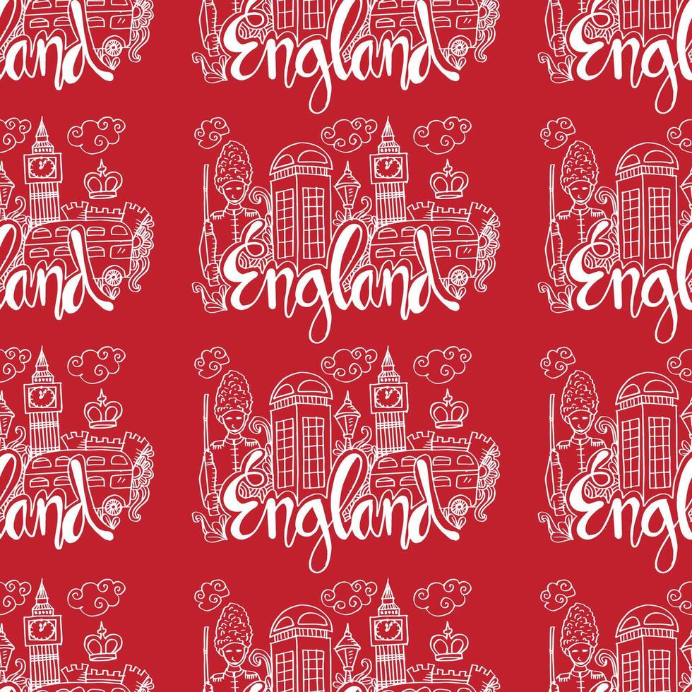 England pattern design on red background vector