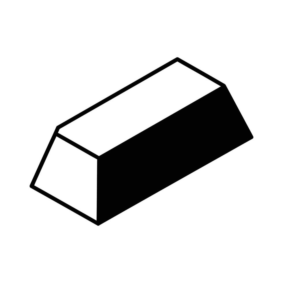Isometric Gold Bar Illustration with Black and White Contrast. vector