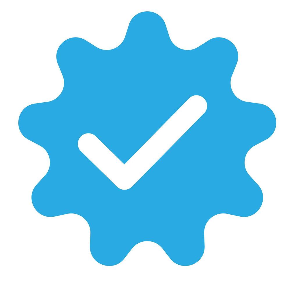 blue verified with checkmark editable vector