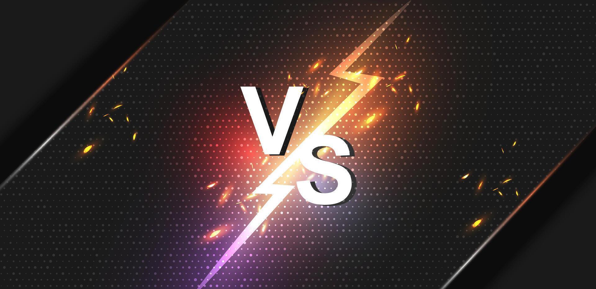 VS battle graphic with lightning effect vector