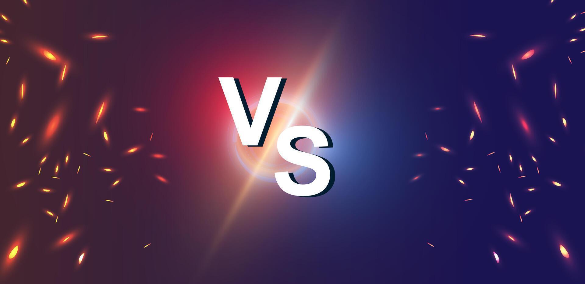 Versus concept with vibrant effects vector