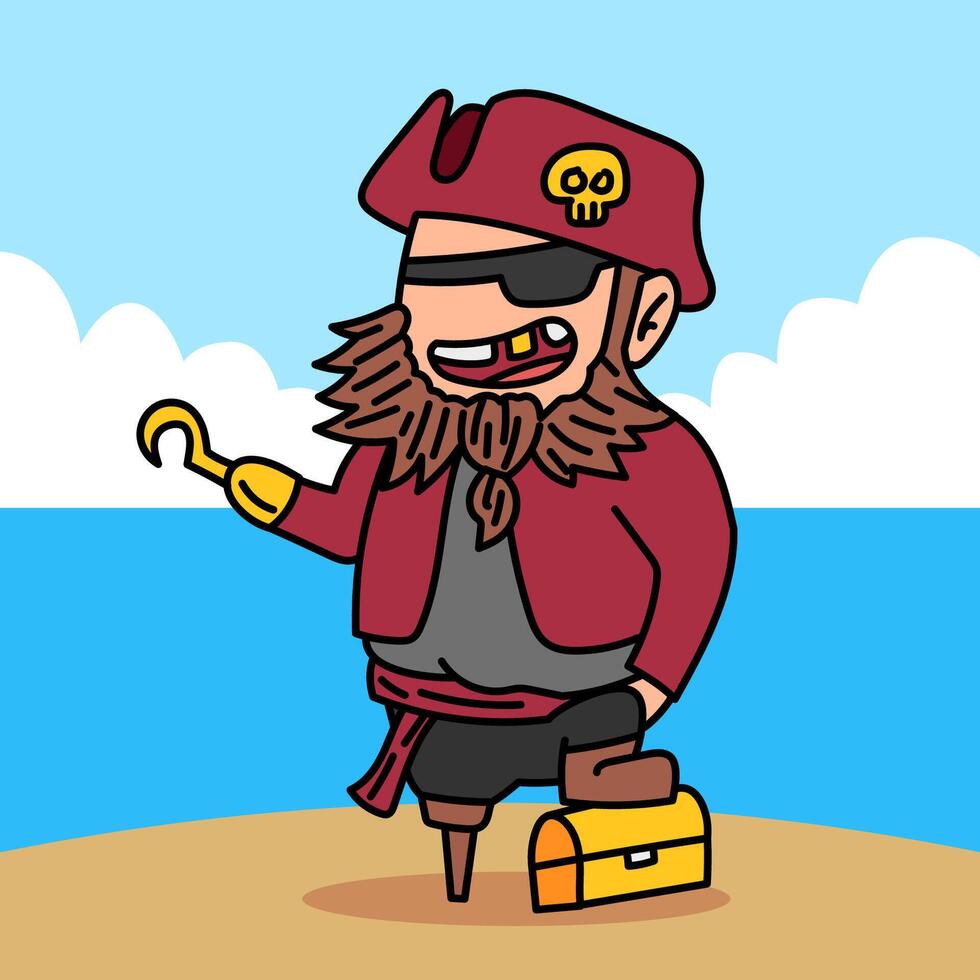 Pirates Portraits Standing vector