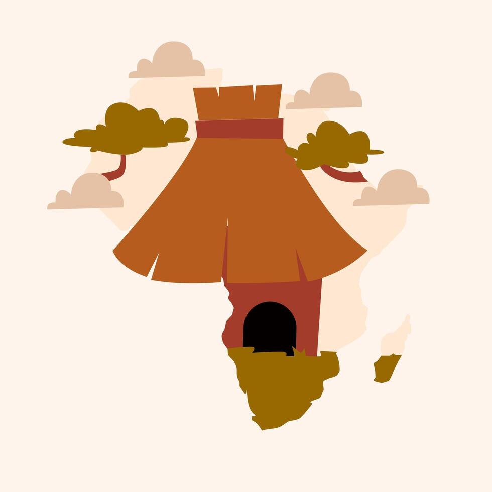 African Traditional House vector