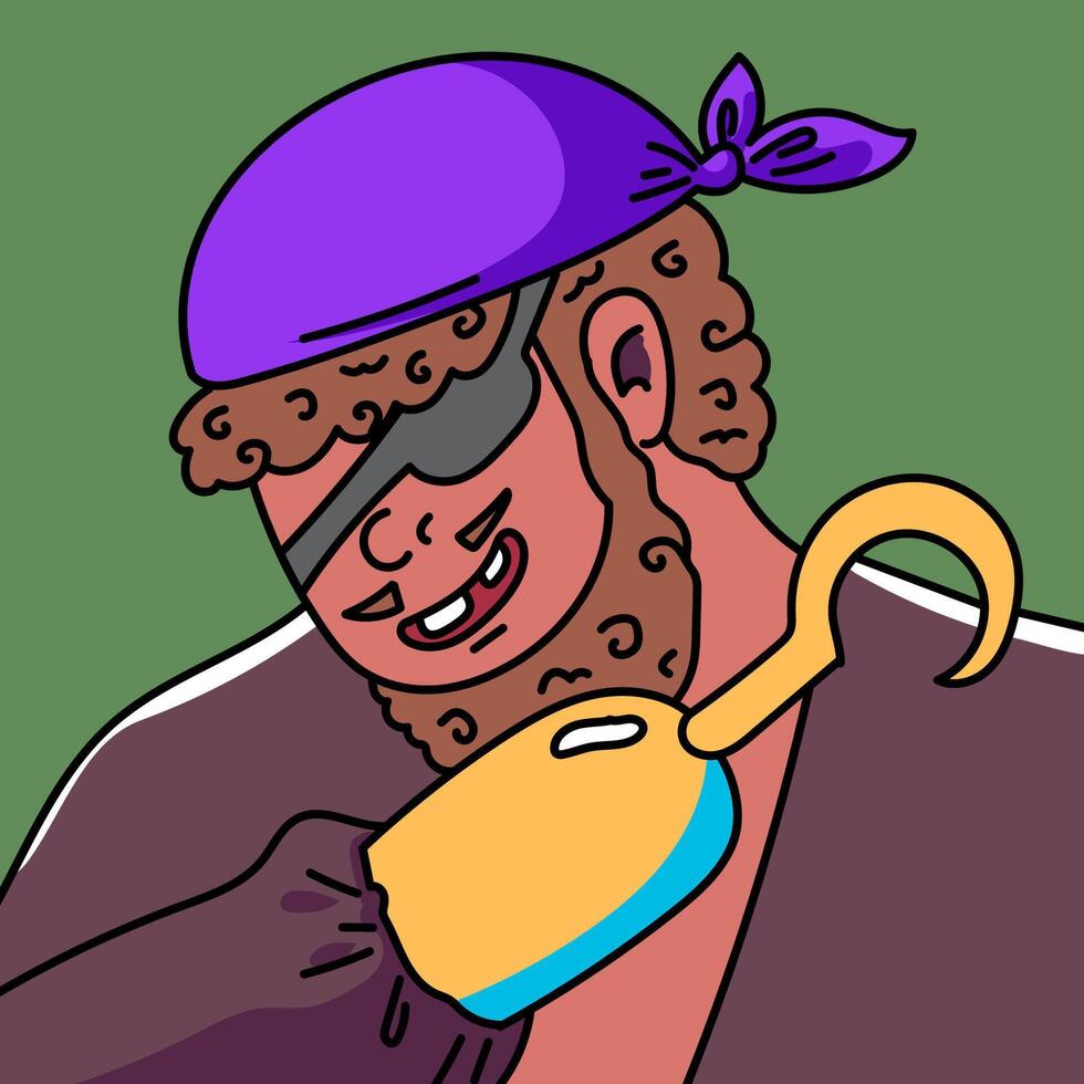 One Eyes Pirates Portrait vector