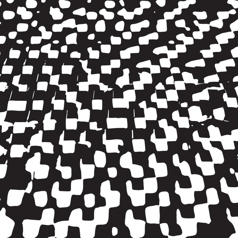 Abstract black and white geometric texture featuring distorted square patterns perfect for bold designs, backgrounds, posters, digital art, and modern visual projects. vector