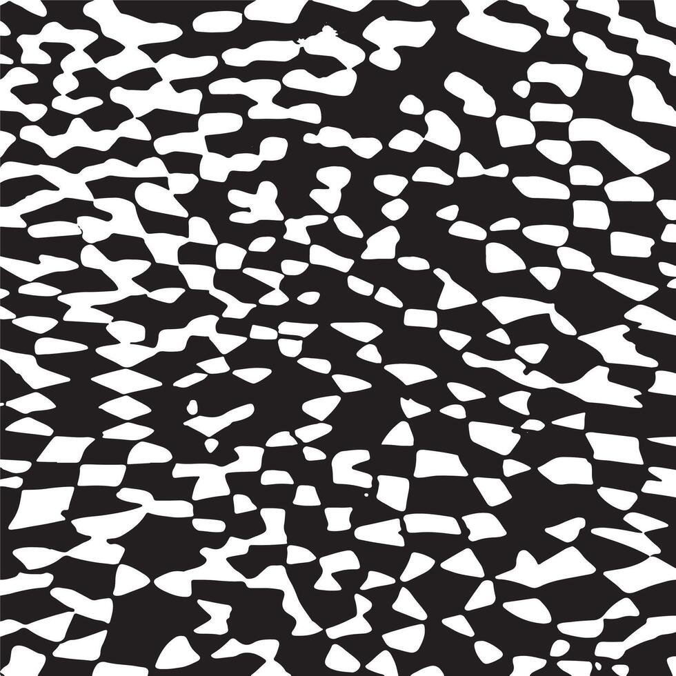 Abstract black and white texture with irregular broken shapes in a scattered pattern ideal for backgrounds, prints, branding elements, packaging, and graphic design projects. vector