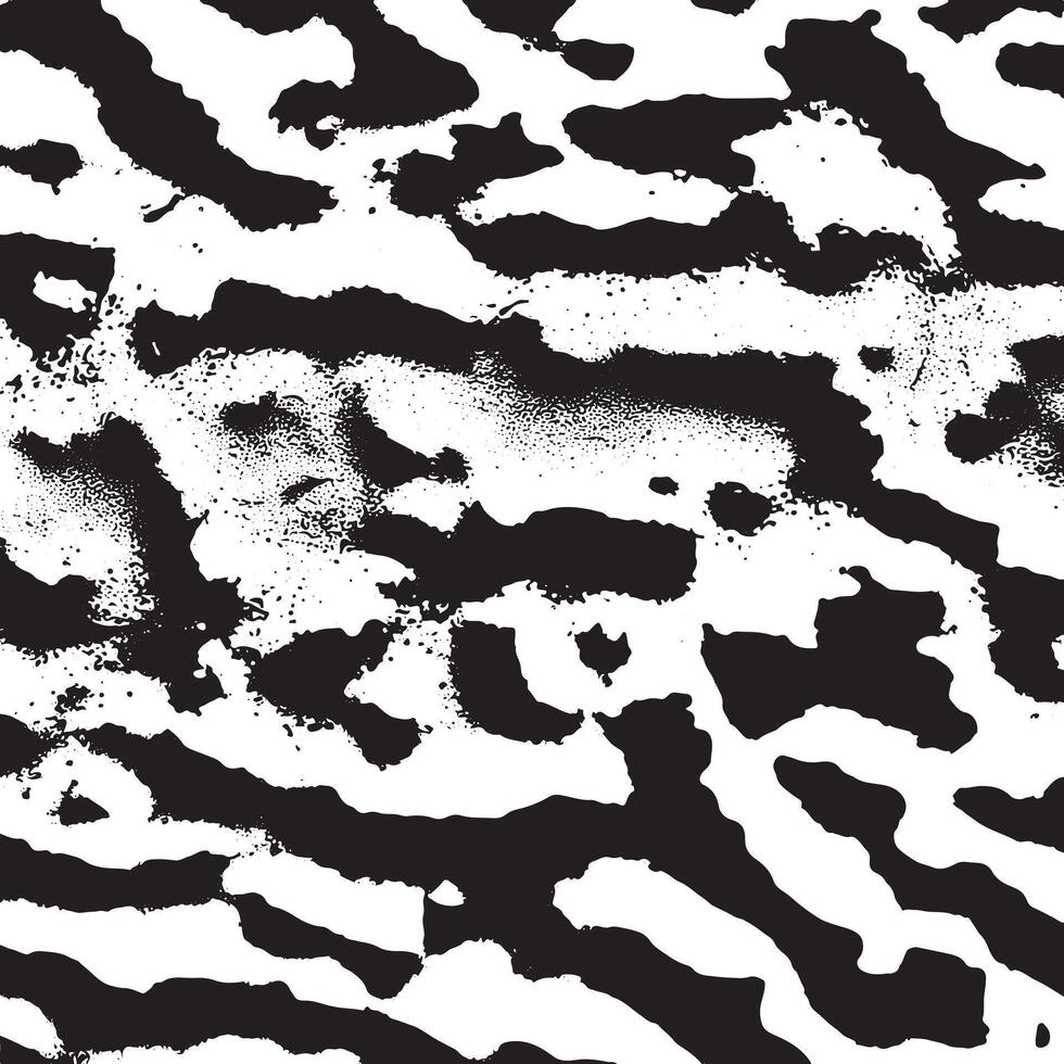 High contrast black and white abstract texture with bold irregular stripes and grainy splatter details perfect for backgrounds overlays packaging and modern design projects vector