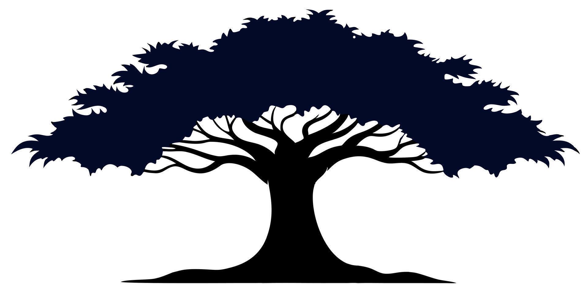 tree silhouette logo line art design vector