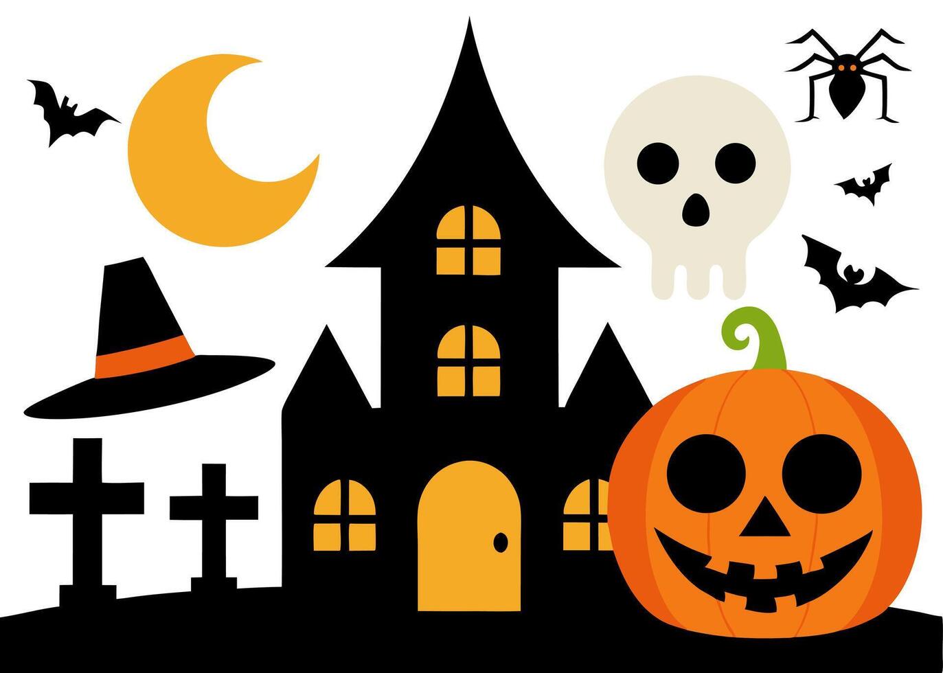 Halloween witch house silhouette design vector