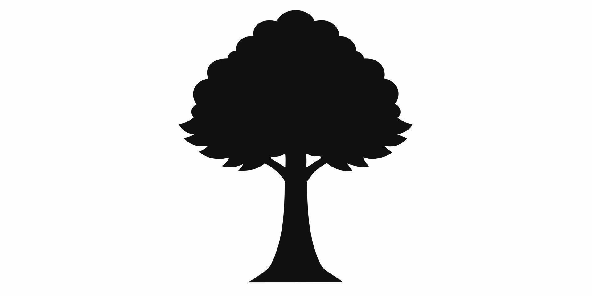 tree silhouette logo line art logo design vector