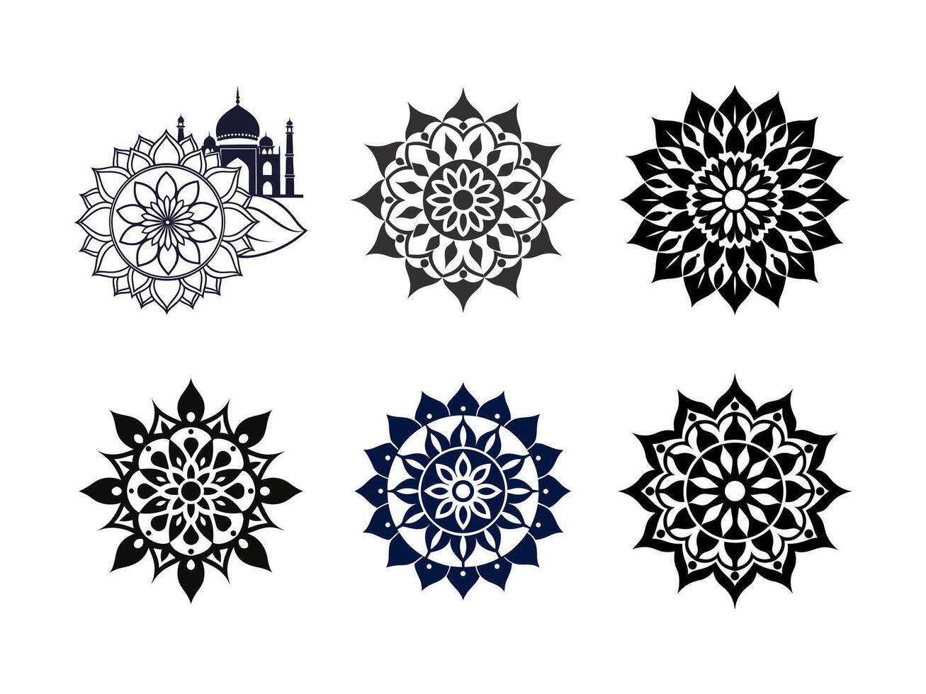 Mandala Art Designs with Islamic Architecture Influences vector