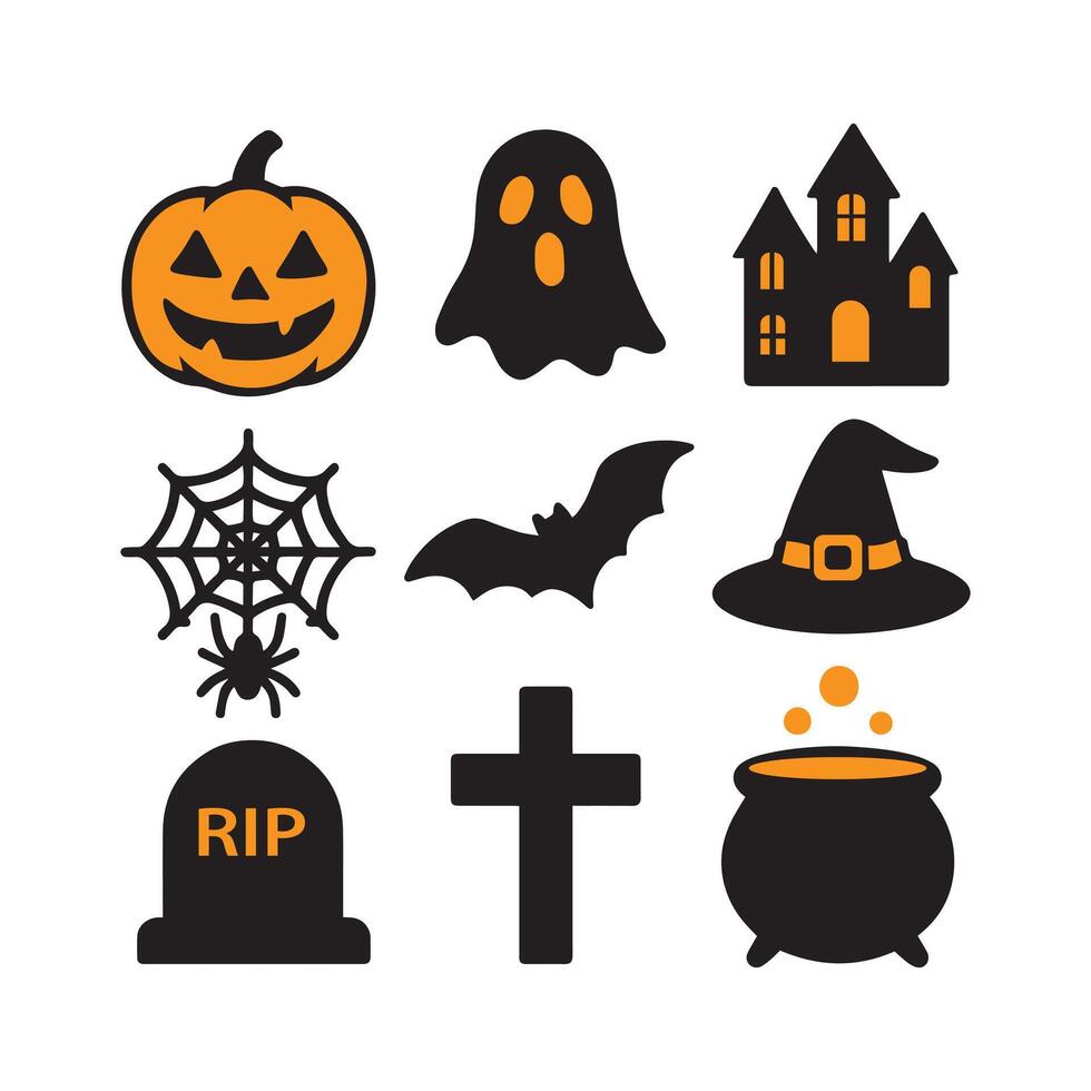 Halloween icon set design party vector