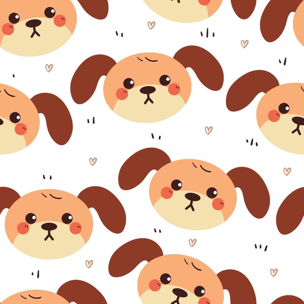 cute hand drawing cartoon puppy seamless pattern. cute animal pattern in white background for gift warp paper and wallpaper vector