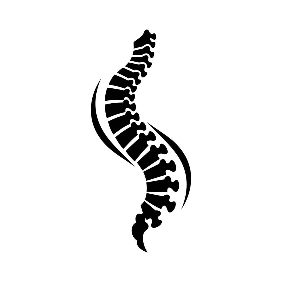 Stylized Black Spine Illustration Vertebrae Anatomy Graphic. vector